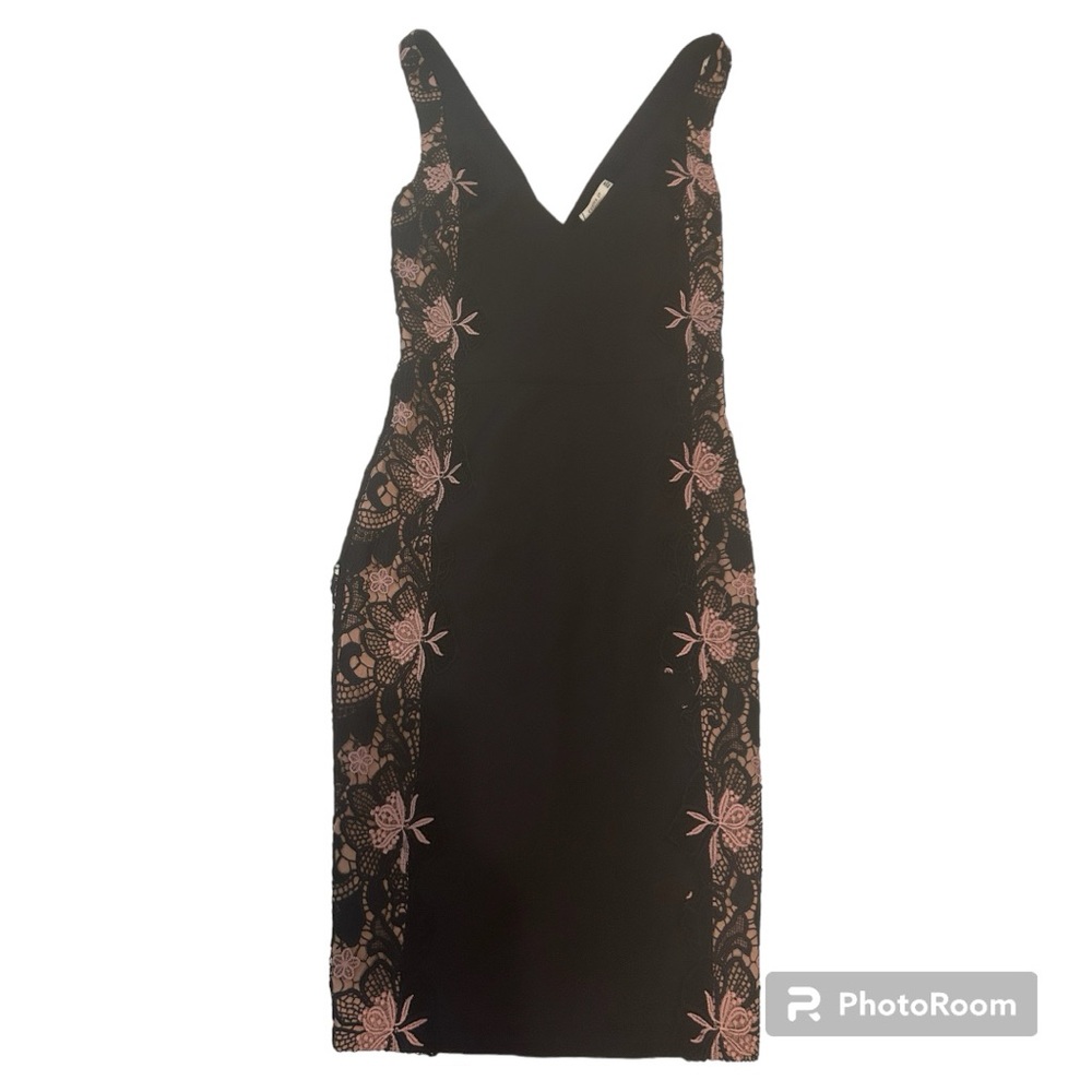 Cooper St NWT navy dress lace crochet side appliqué nude blush Nordstrom